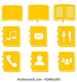 book icons set