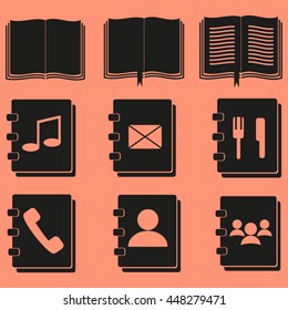 book icons set