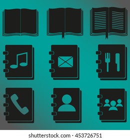 book icons set