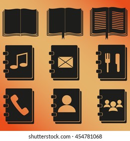 book icons set