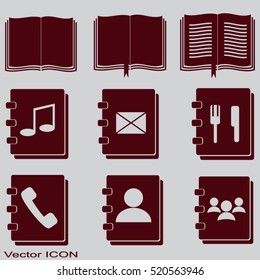 book icons set
