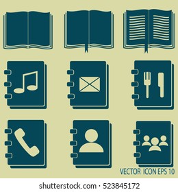 book icons set