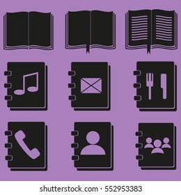 book icons set