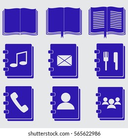 book icons set