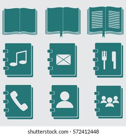 book icons set