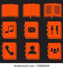book icons set