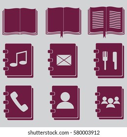 book icons set