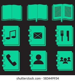 book icons set