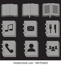 book icons set
