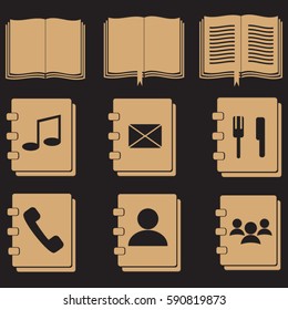 book icons set
