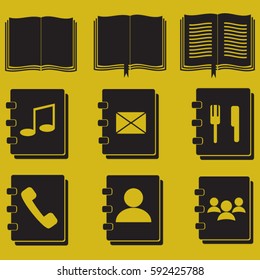 book icons set