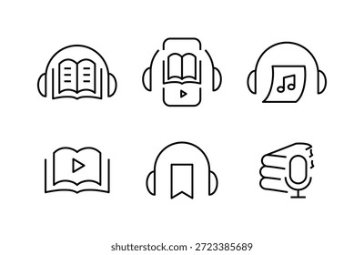 Ícones de livro definir traçado editável escolhe abrir livro ícone de linha E-book, biblioteca on-line Mãos segurar livro. Leitura e hobbies. Autoeducação e estudo. Folhas com páginas de papel. dando o ícone de livro