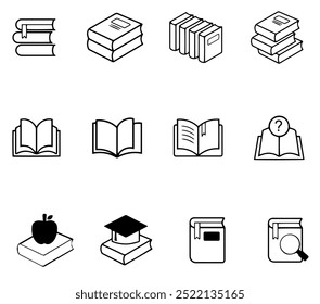book icons set illustration. vector
