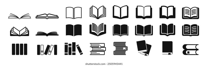 Book icons set isolated on transparent background. Literature book icons collection. Textbook icons