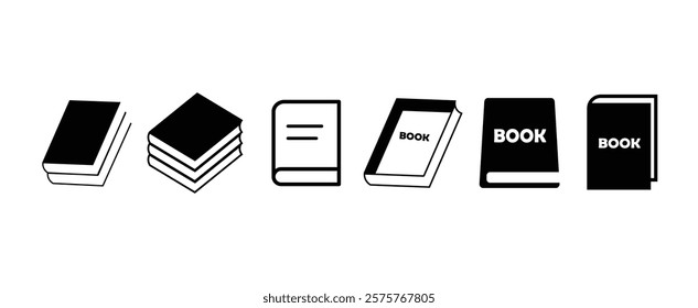 Book icons set isolated on white background. open book, Literature book icons collection. Textbook icons