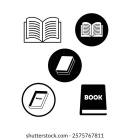 Book icons set isolated on white background. open book, Literature book icons collection. Textbook icons