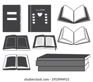 Book icons set, notebook, knowledge, study, textbook, Open books sign symbol icon vector, Book Sign, Note Book Icon, Ledger books sign, Ledger note