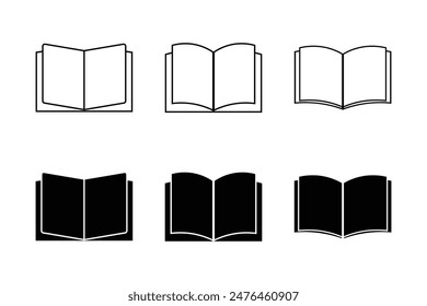 Book Icons Set, Book Icons Set on Isolated White Background