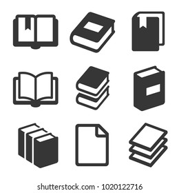 Book Icons Set on White Background. Vector