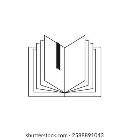 Book icons set on white background. Literature book icons collection. Textbook icon set