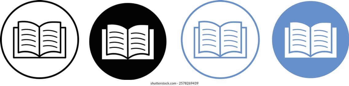 Book icons set. open book icon pictogram set illustration. e-book icon
