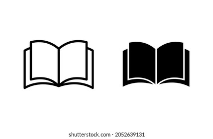 Book icons set. open book sign and symbol. ebook icon