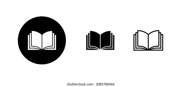 Book icons set. open book sign and symbol. ebook icon