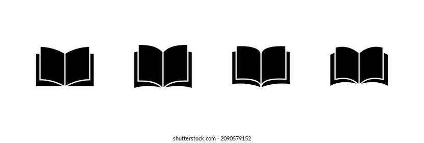 Book icons set. open book sign and symbol. ebook icon
