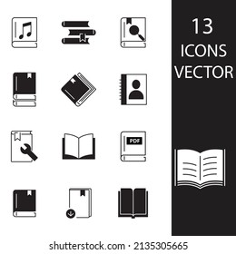 book icons set . book pack symbol vector elements for infographic web