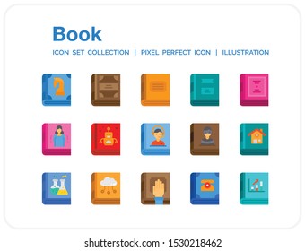 Book Icons Set. UI Pixel Perfect Well-crafted Vector Thin Line Icons. The illustrations are a vector.