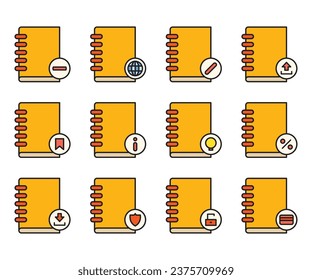 ilustración vectorial de conjuntos de iconos de libro