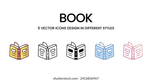 Los iconos del libro establecen la ilustración vectorial. material vectorial,