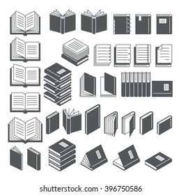 Book icons set. Vector Illustration.