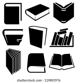 book icons and signs set