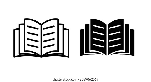 Book icons thin line illustrations designs