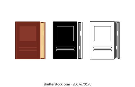 Libere iconos en tres versiones, en color, en blanco y negro y en líneas. Aislado sobre un fondo blanco. Ilustración vectorial para web e impresión.	
