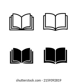 Book icons vector. open book sign and symbol. ebook icon