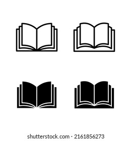 Book icons vector. open book sign and symbol. ebook icon