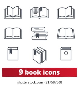 Book icons: vector set