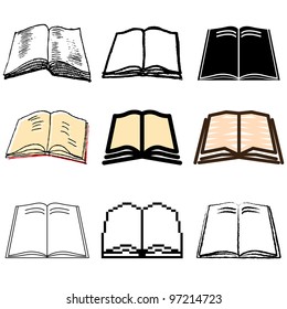 book icons vector set