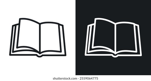 Book icons. vector set in black colors