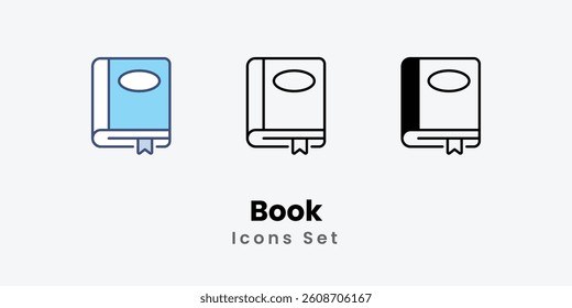 Book icons vector set stock illustration.