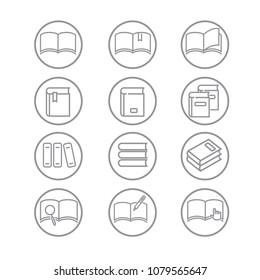 Book icons with White Background