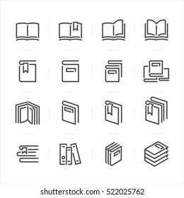 Book icons with White Background 