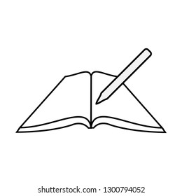 Book icons.Find book.Write book.Black and white icons.Web end mobile.