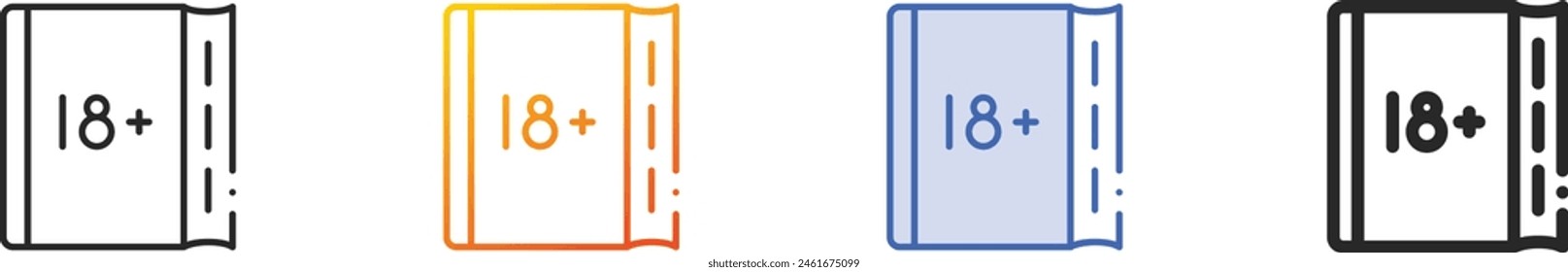 book icon.Thin Linear, Gradient, Blue Stroke and bold Style Design Isolated On White Background