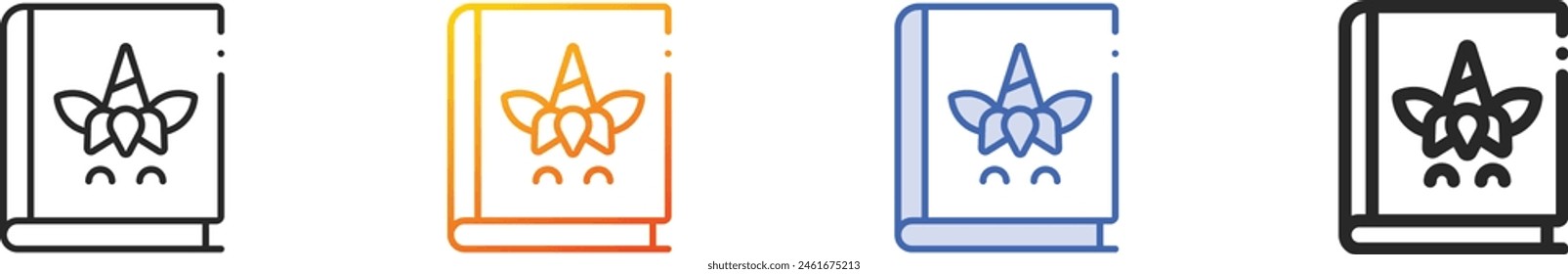 book icon.Thin Linear, Gradient, Blue Stroke and bold Style Design Isolated On White Background