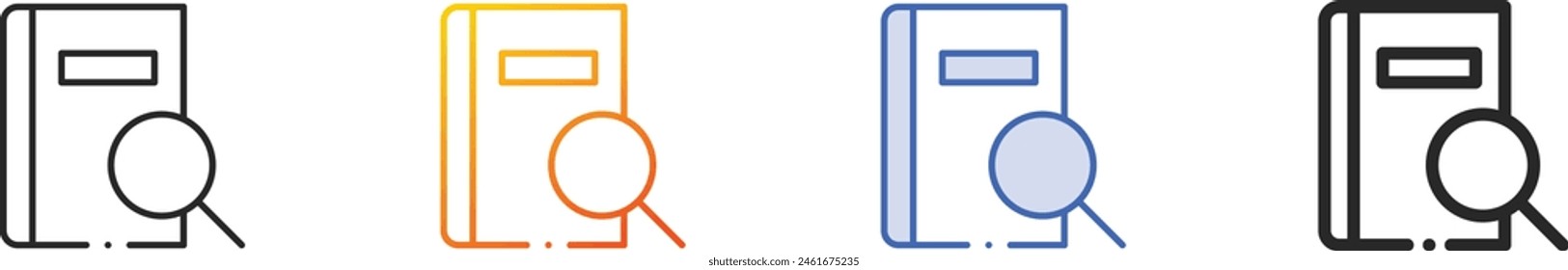 book icon.Thin Linear, Gradient, Blue Stroke and bold Style Design Isolated On White Background