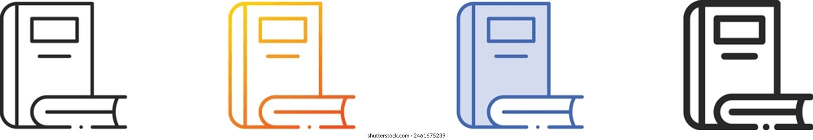 book icon.Thin Linear, Gradient, Blue Stroke and bold Style Design Isolated On White Background