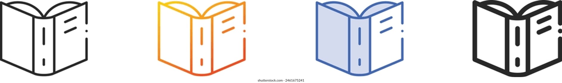 book icon.Thin Linear, Gradient, Blue Stroke and bold Style Design Isolated On White Background